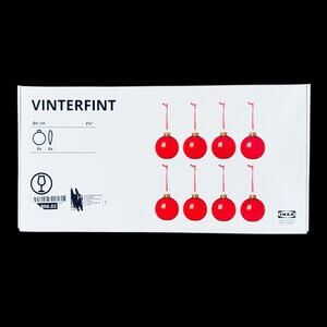 IKEA VINTERFINT Bauble Glass Tree Ornaments Red 2 1/4" (8 Ornaments)